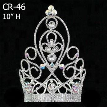 10 इंच बड़े विशेष डिजाइन स्फटिक तमाशा मुकुट