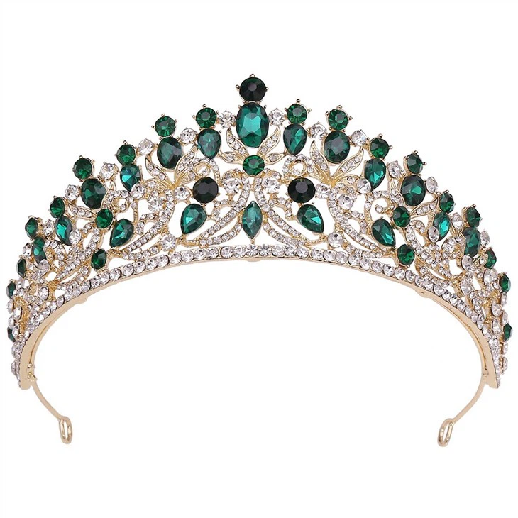 Wholesale Crown Blue Tiara Crystal Design Crown For Queens