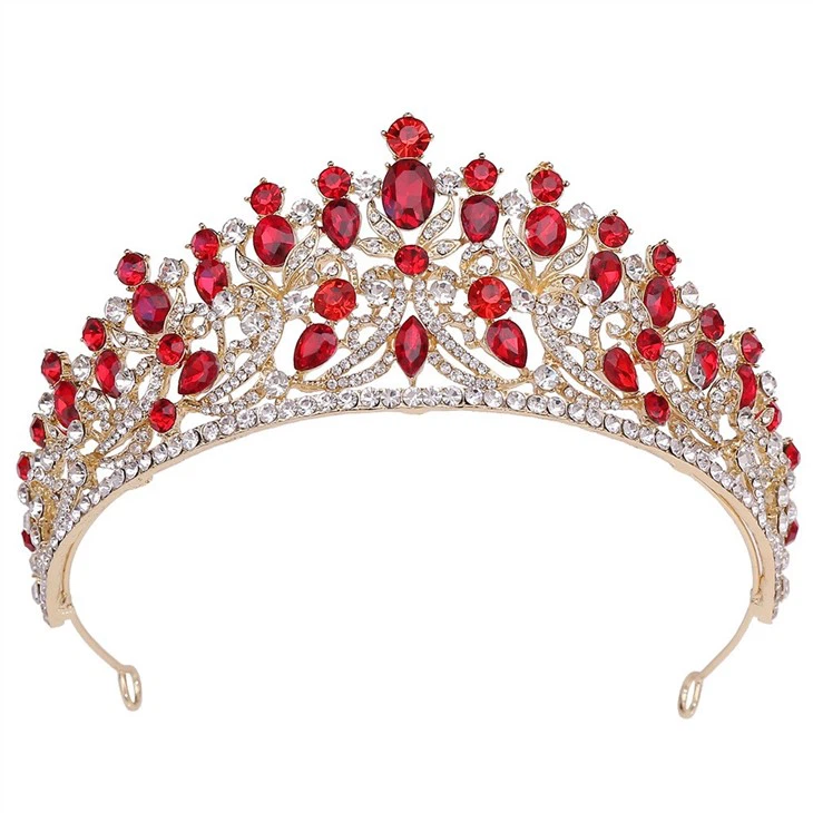 Wholesale Crown Blue Tiara Crystal Design Crown For Queens